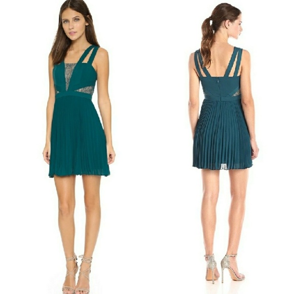 BCBGMaxAzria Dresses & Skirts - BCBGMaxazria Tenzin Dark Teal Lace Dress